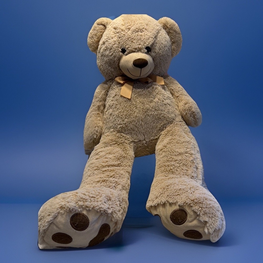 Jumbo Teddy Bear Large 36" Plush Stuffy Cream With Bow Tie 🧸🧸🧸🧸🧸🧸🧸🧸